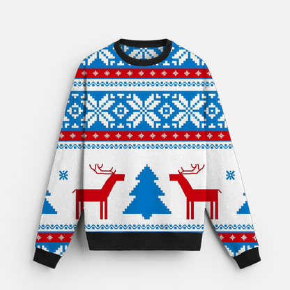 Classic Festive Knit | Holiday Icons | Red Blue White | Unisex Sweatshirt