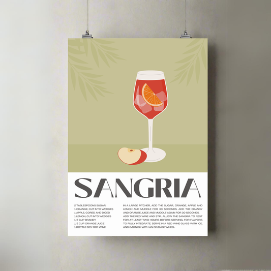 Sangria | Cocktail | Recipe | Premium A3 Poster