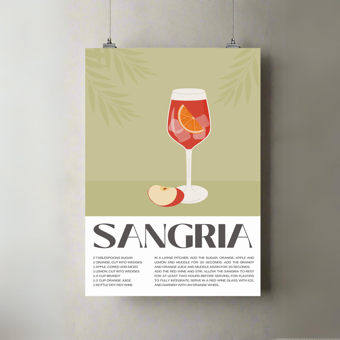 Sangria | A3 Poster | Cocktail Recipe Art