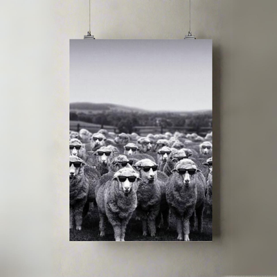 Sheep | A3 Poster | Sunglasses & Serenity