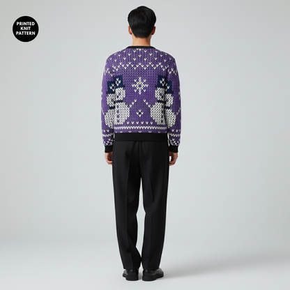 Snowman Knit Fun | Winter Cheer | Purple Pop | Unisex Sweatshirt