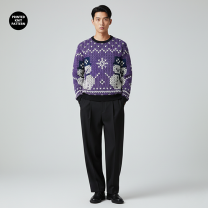 Snowman Knit Fun | Winter Cheer | Purple Pop | Unisex Sweatshirt