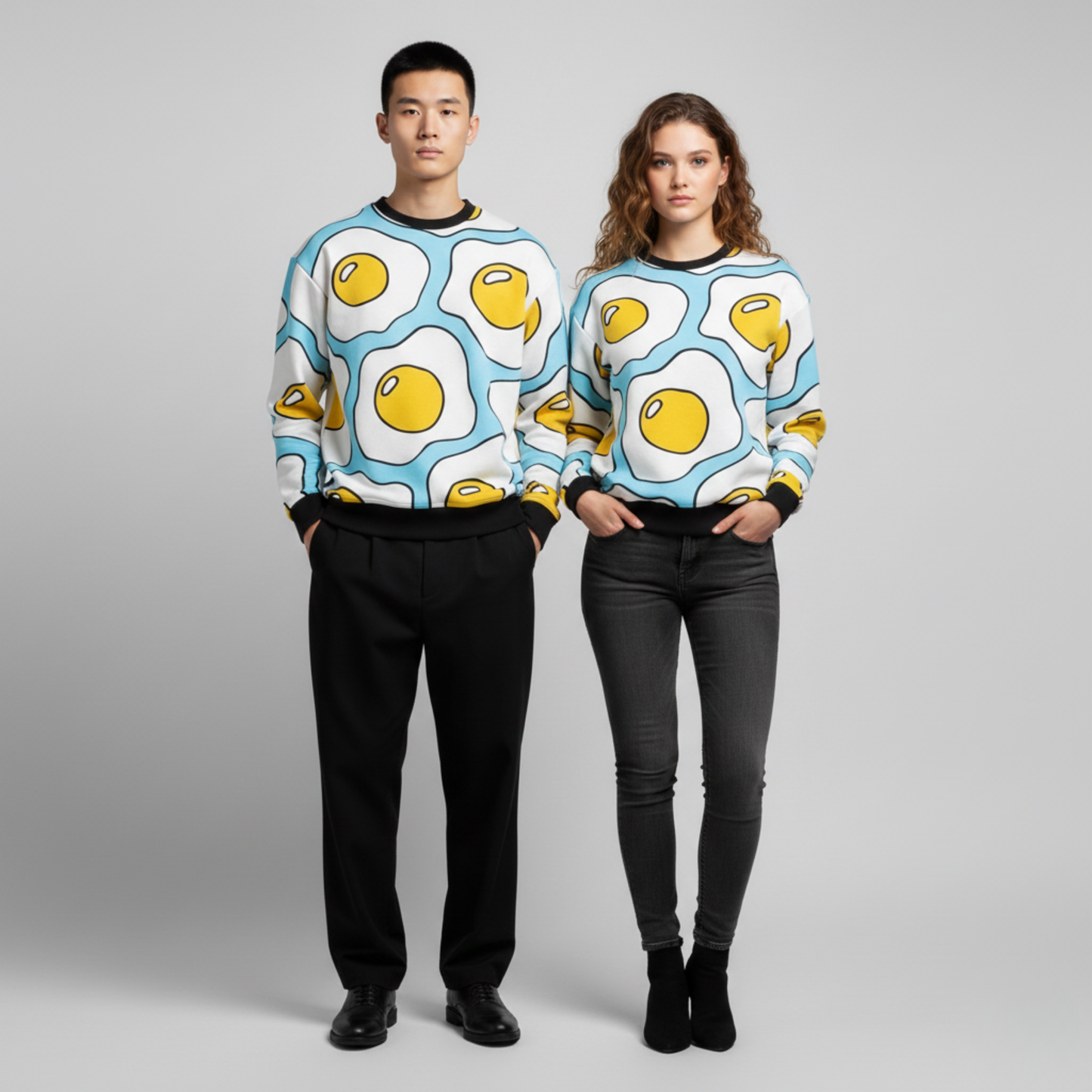 Sunny Side Pop | Egg Art Print | Fun Breakfast Vibe | Unisex Sweatshirt