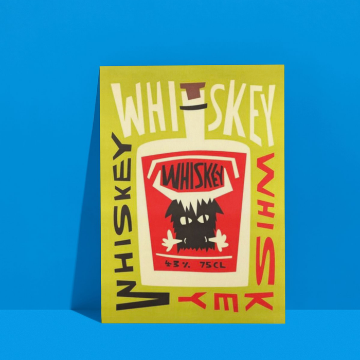 Whiskey Nights | A3 Poster | Skull & Bold Typography