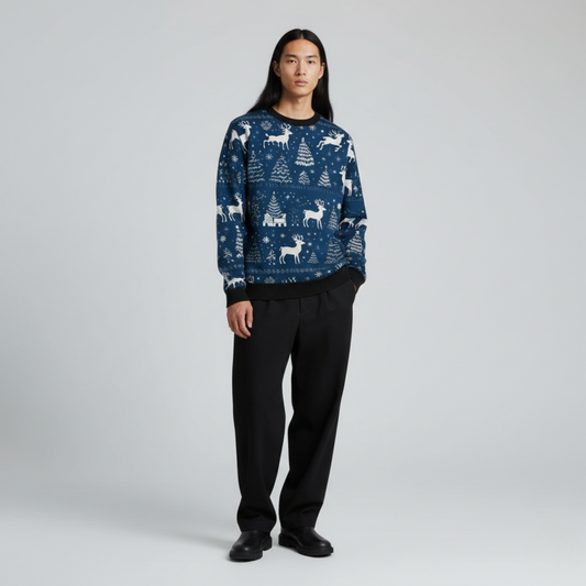 Winter Calm | Snowy Nights | Blue Sweatshirt