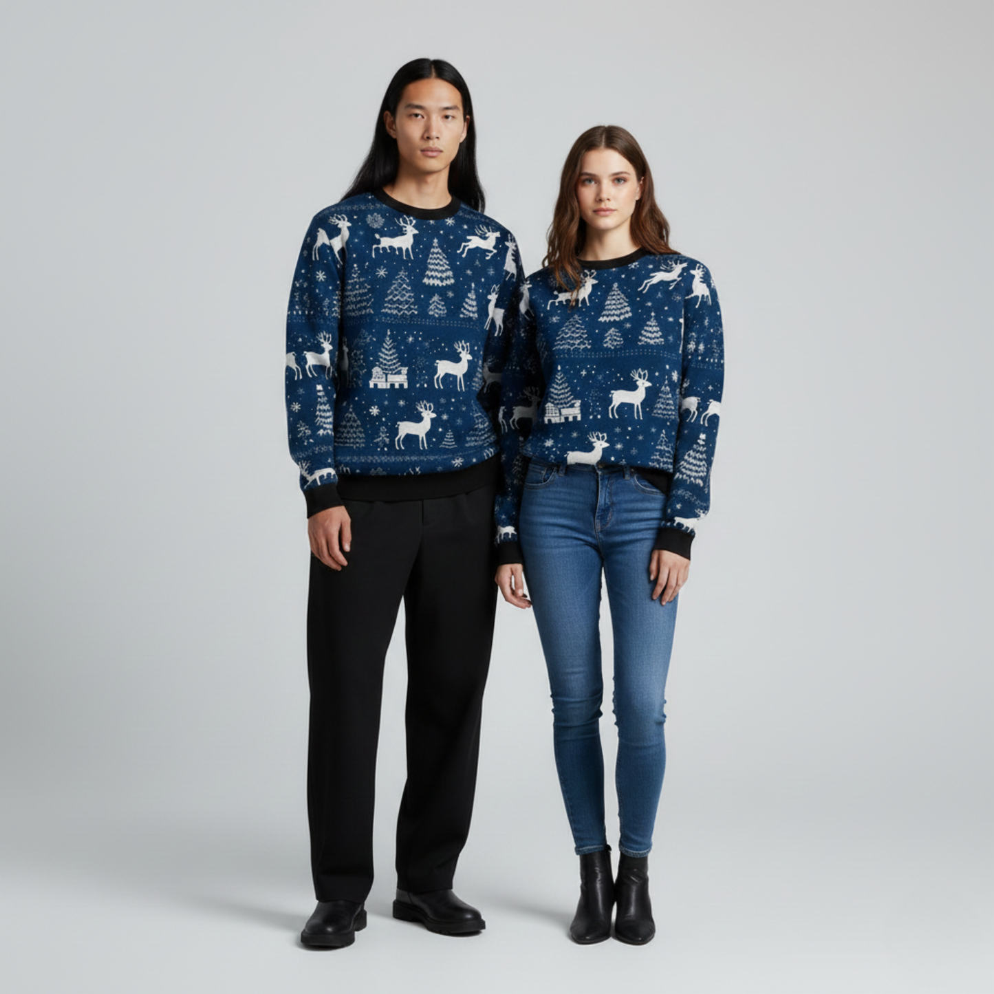 Winter Calm | Snowy Nights | Blue Sweatshirt