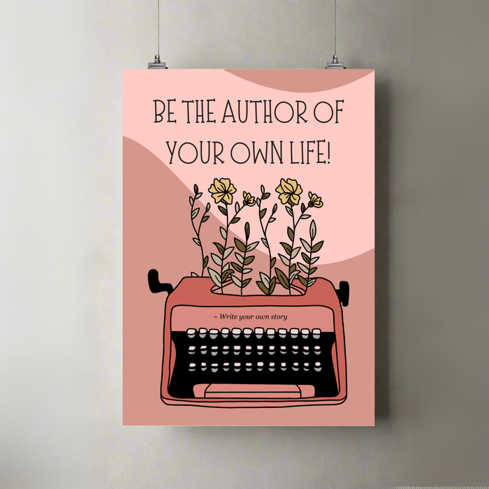 Write Your Own Story | A3 Poster | Typewriter & Blooms