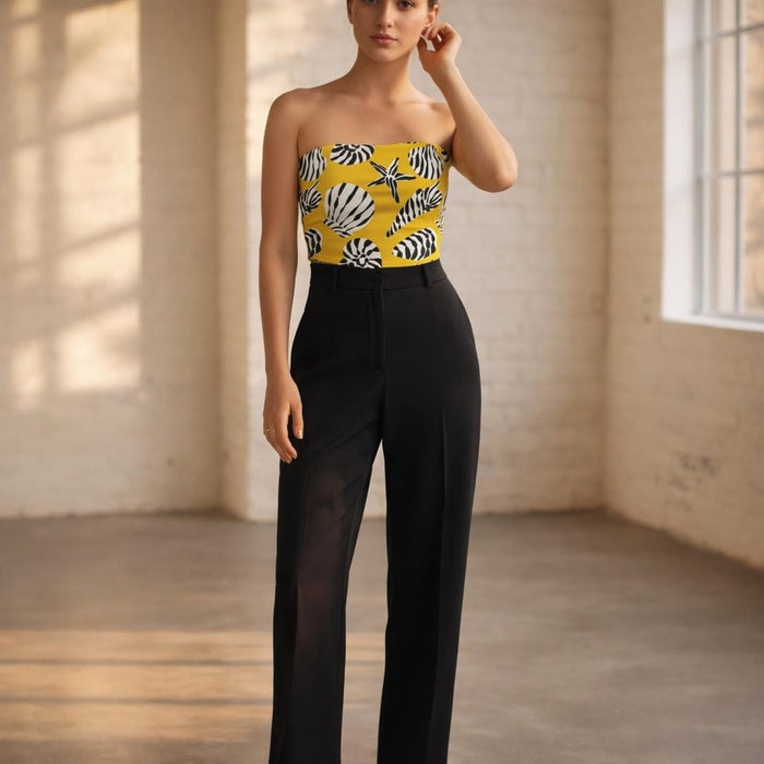 Zesty Tide | Tube Top | Zebra Shell Print · front view