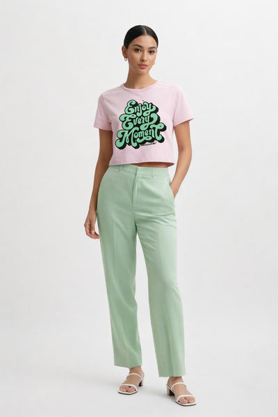 Leaf It All Behind | Baby Tee | Soft Pink