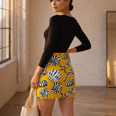 Zesty Tide | Mini Skirt | Zebra & Yellow · lifestyle
