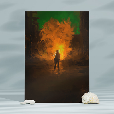 Sword & Inferno | A3 Poster | Orange Explosion