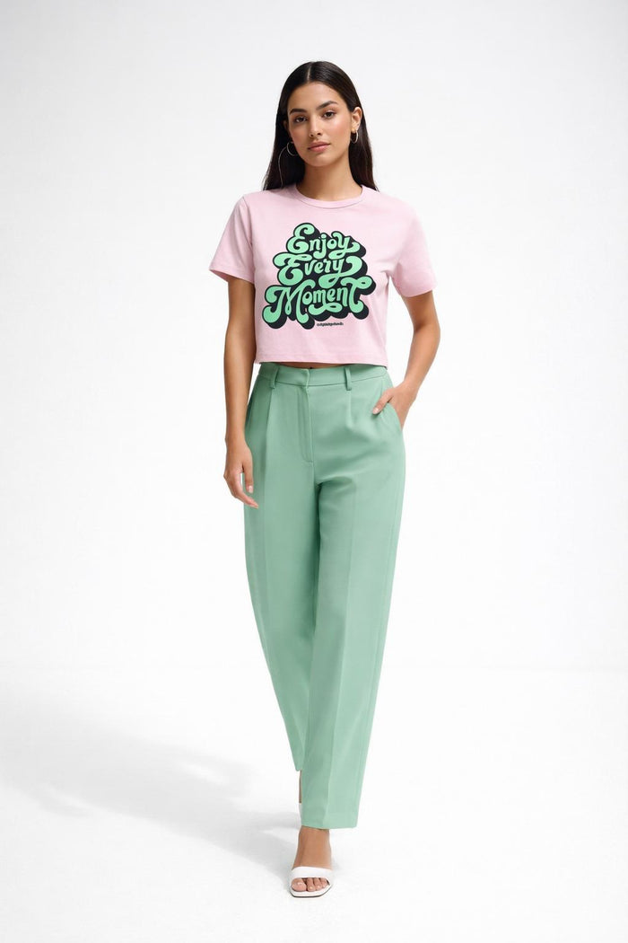 Leaf It All Behind | Baby Tee | Soft Pink