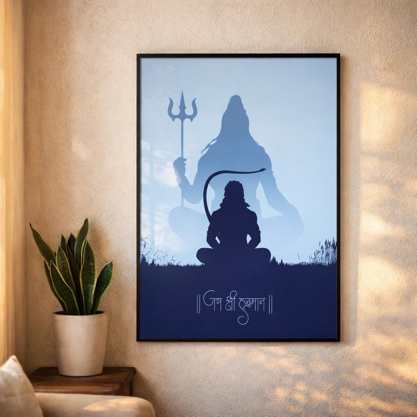 Shiva Meditation | A3 Poster | Light Blue Minimalist · design detail
