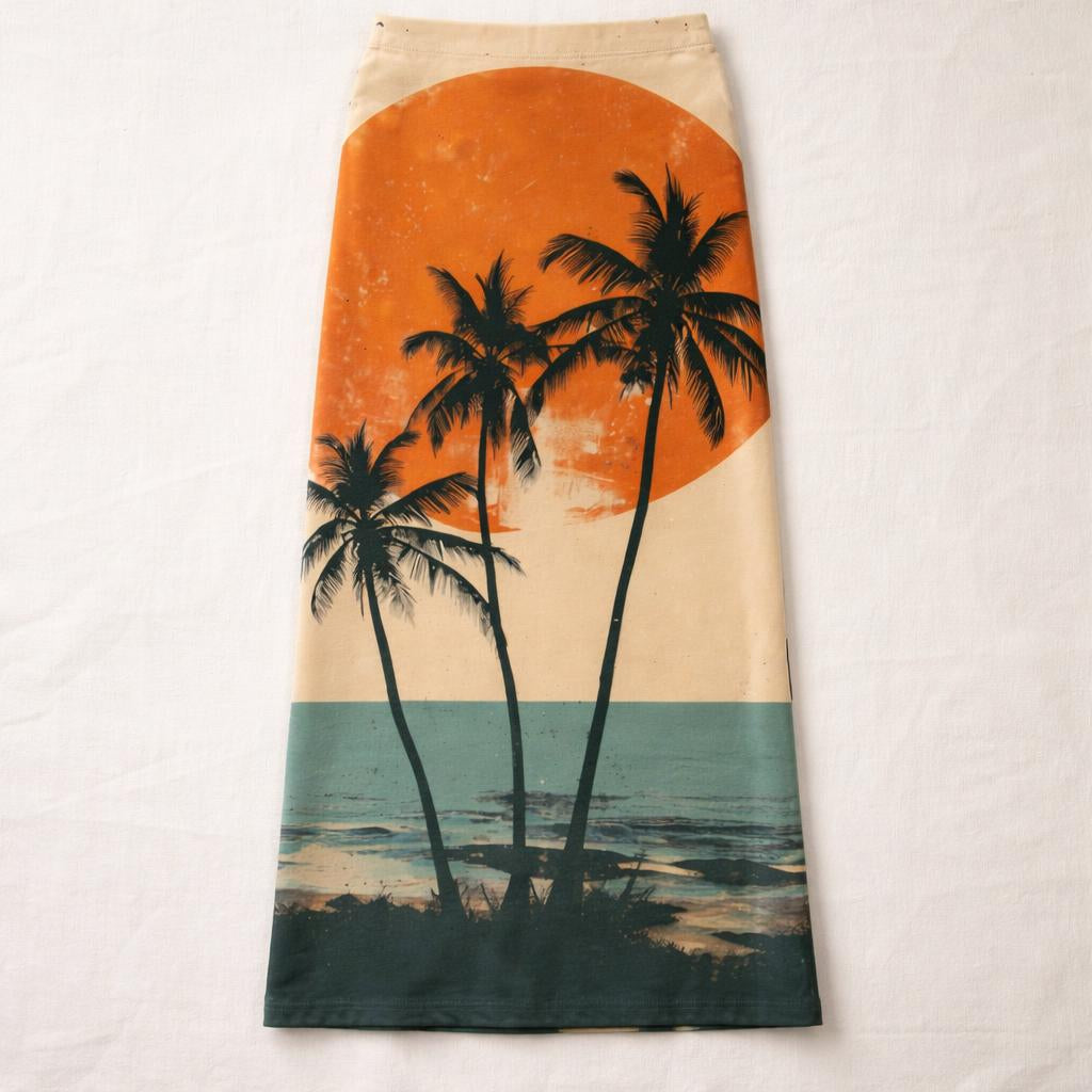 Printed Pencil Skirt | Midi Skirt | Side Slit