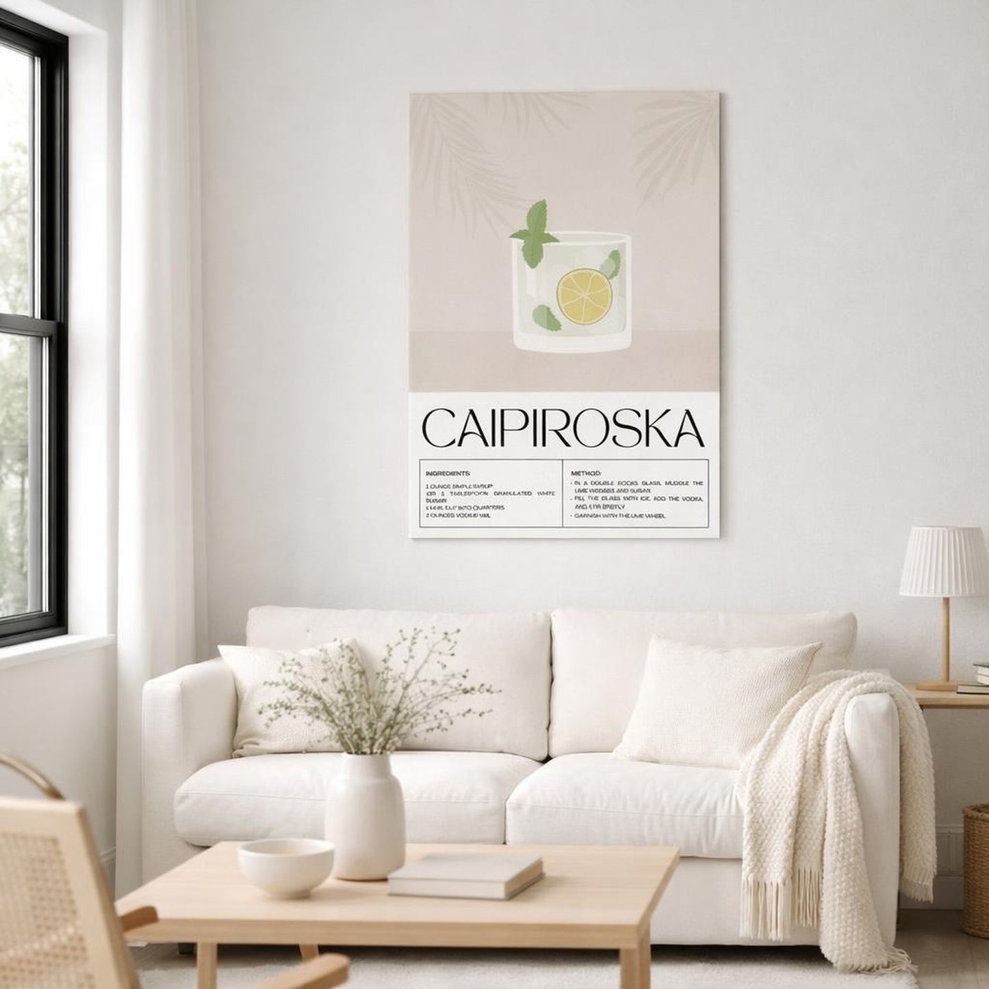 Caipiroska Recipe | A3 Poster | Cocktail Illustration — front view