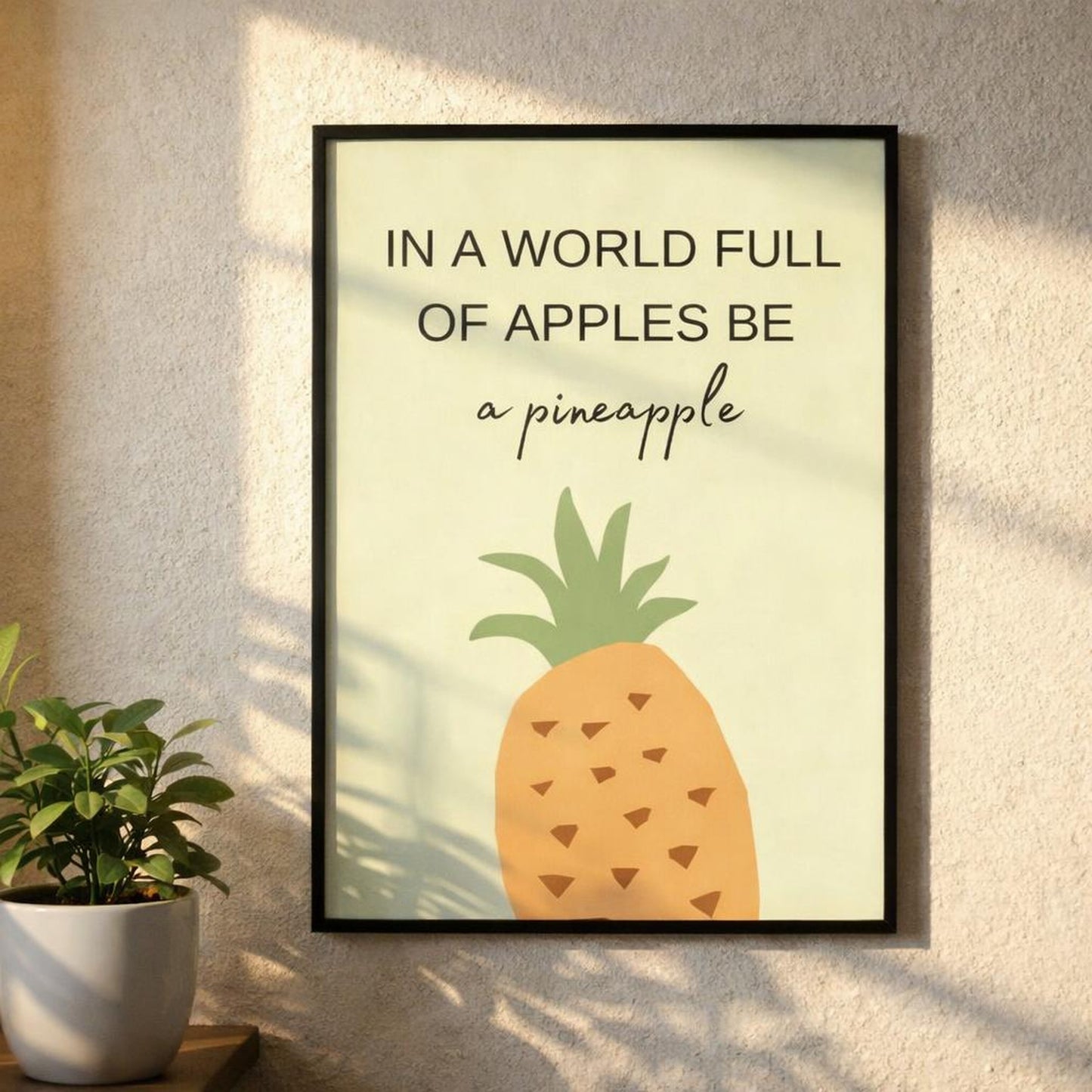 Pineapple Energy | A3 Poster | Light Green & Orange — design detail