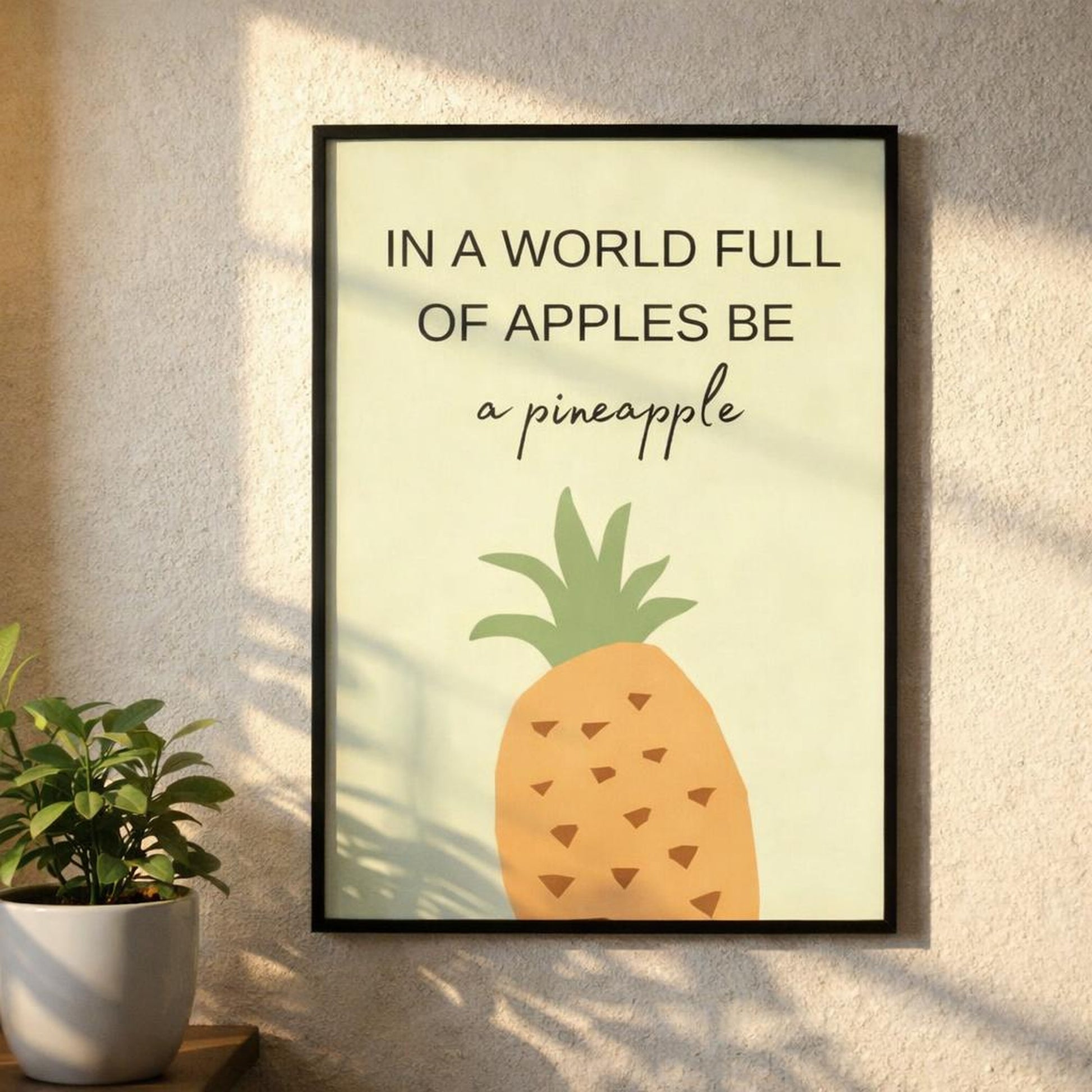 Pineapple Energy | A3 Poster | Light Green & Orange — design detail