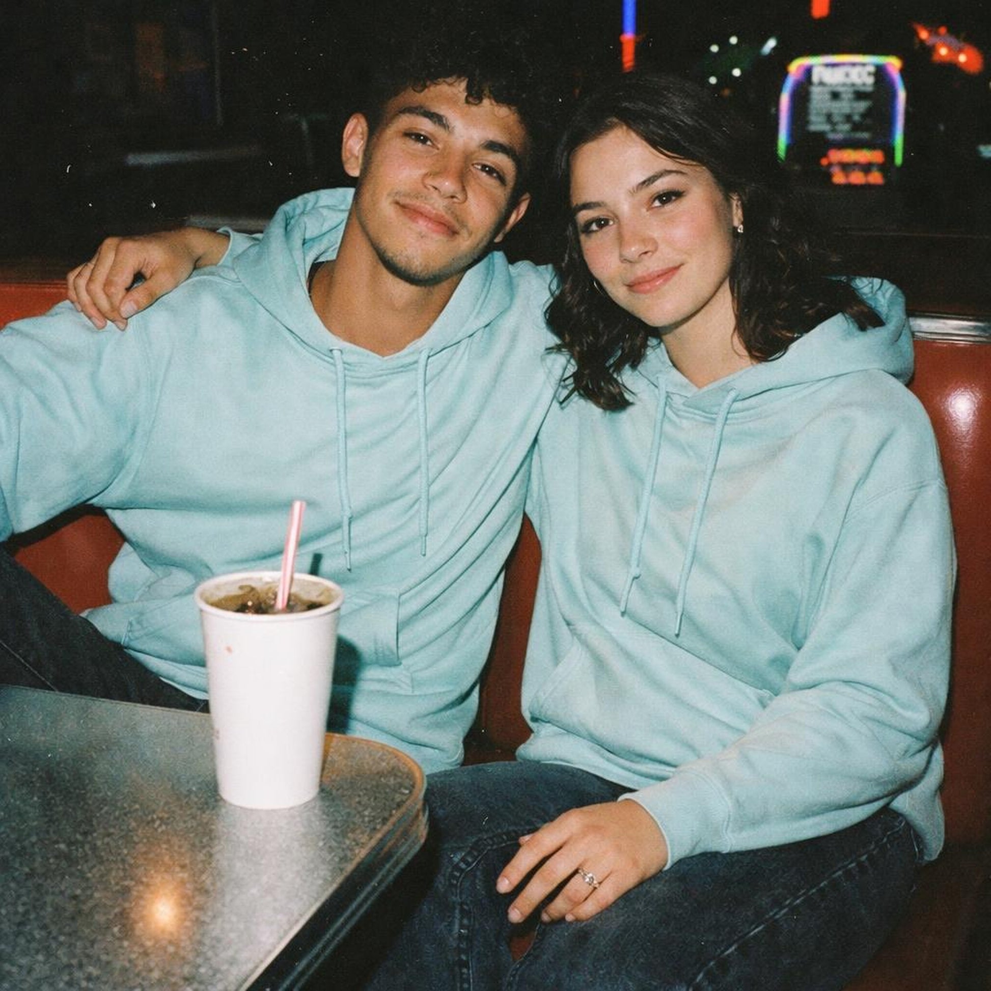 Mint Void Starer | Hoodie | Light Blue Solid — front view