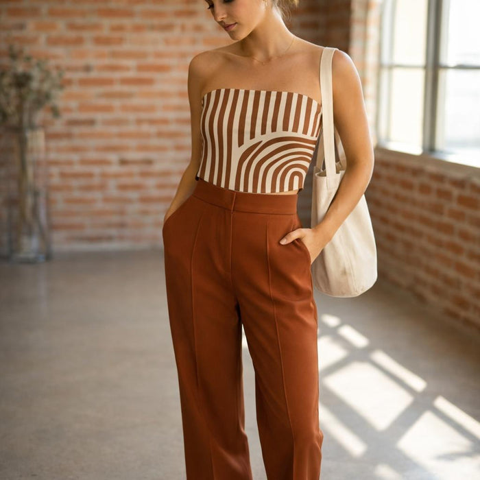 Terracotta Lines | Tube Top | Calm & Intentional · lifestyle