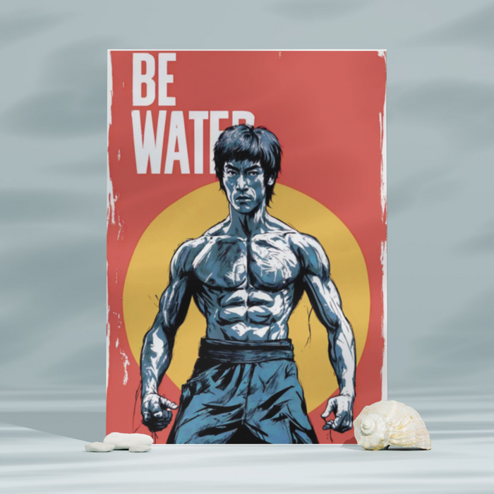 Be Water Bruce Lee | A3 Poster | Red-Orange Gradient