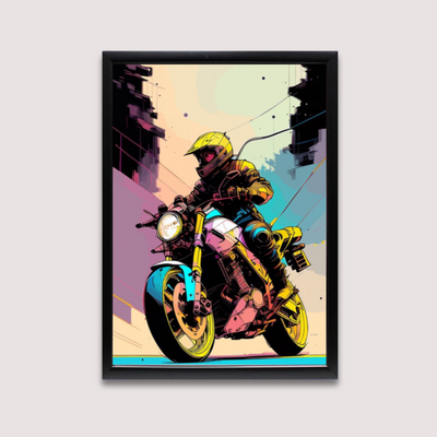 Bike Art | A3 Black Framed Poster | Retro Ride