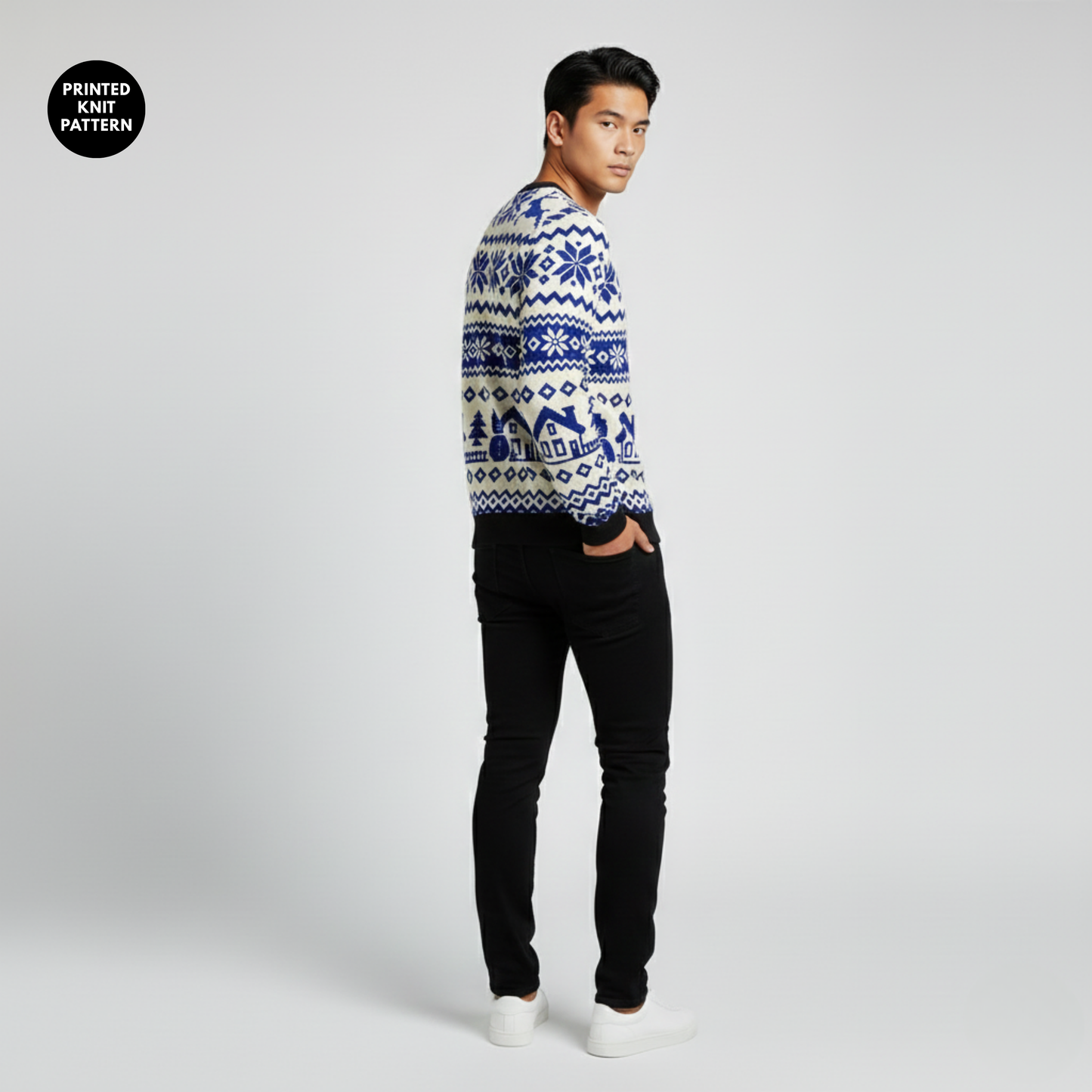 NordicFrost | WinterElegance | SilentSnow | Blue Christmas Sweatshirt