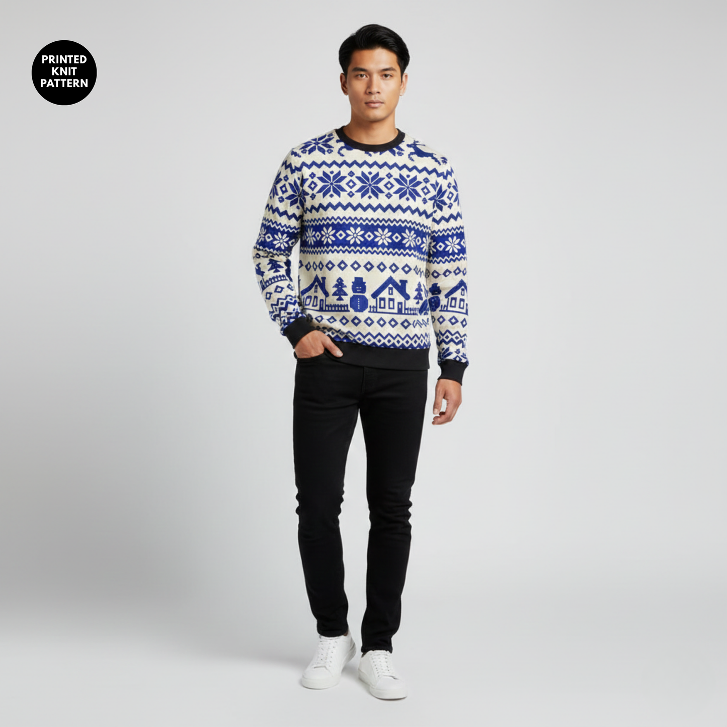 NordicFrost | WinterElegance | SilentSnow | Blue Christmas Sweatshirt