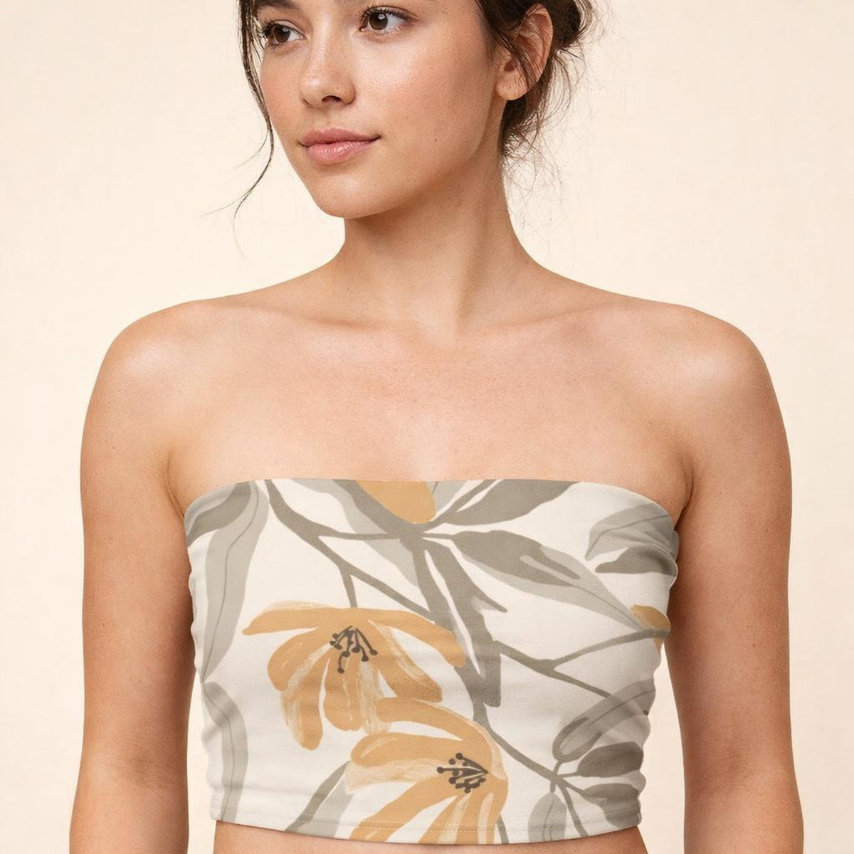 Sunehri Phool Tube Top | Floral | Buy Online India · front view