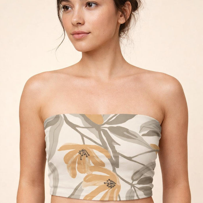 Sunehri Phool Tube Top | Floral | Buy Online India · front view