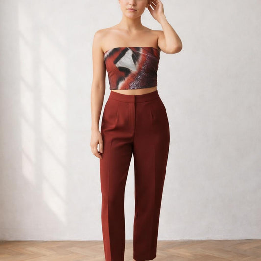 Crimson Wing | Tube Top | Abstract Texture — front view