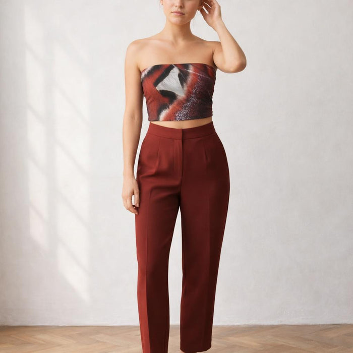 Crimson Wing | Tube Top | Abstract Texture — front view