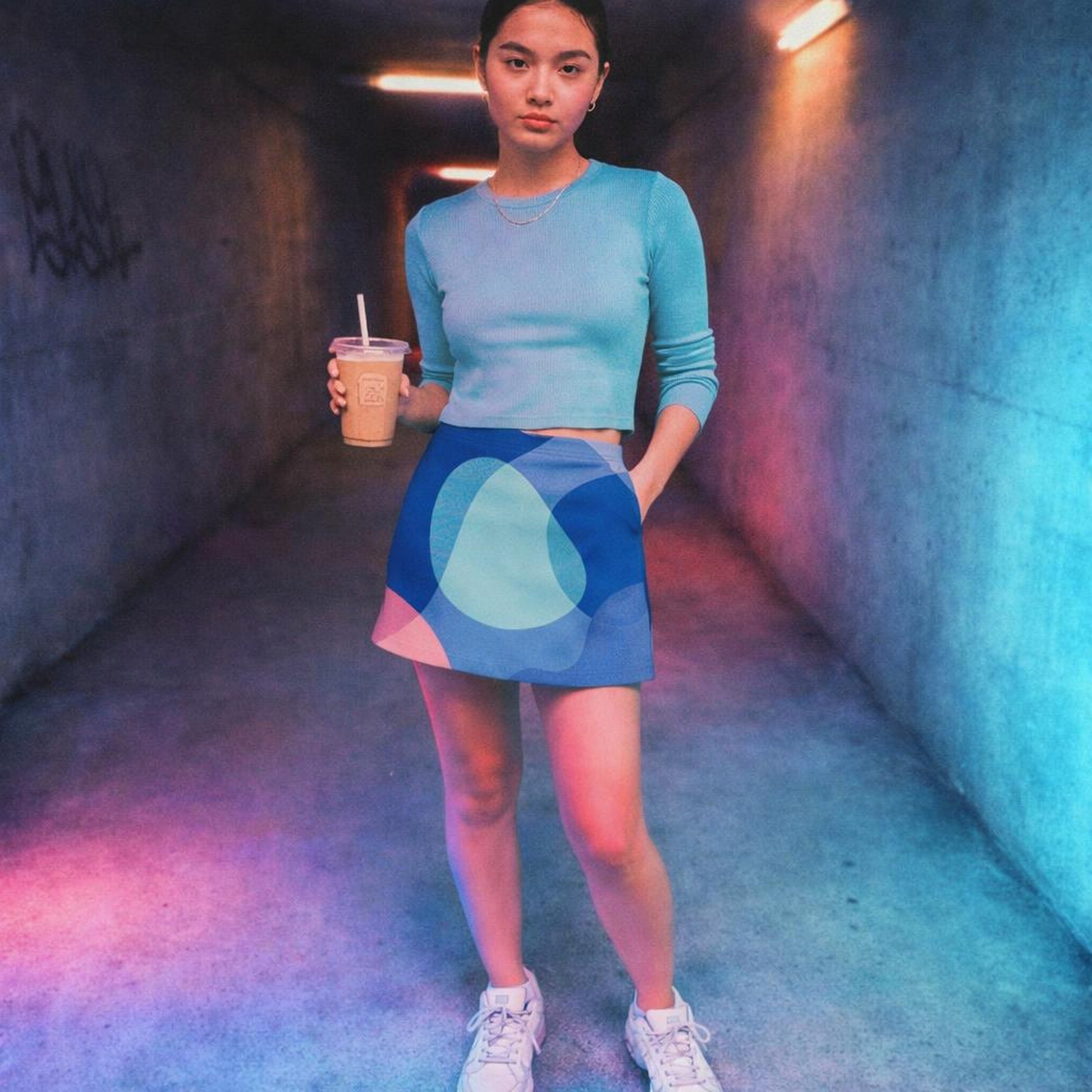 Aqua Flow | Mini Skirt | Cool Tones — lifestyle
