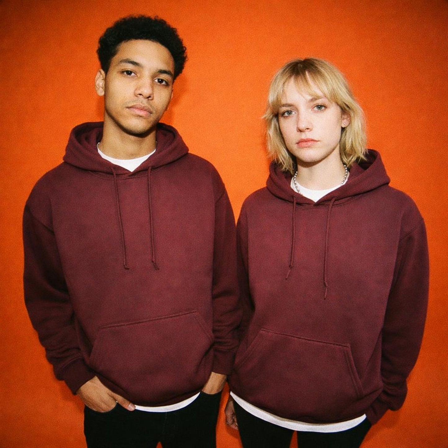 Maroon Hoodie | Plain Solid | No Pretense — design detail
