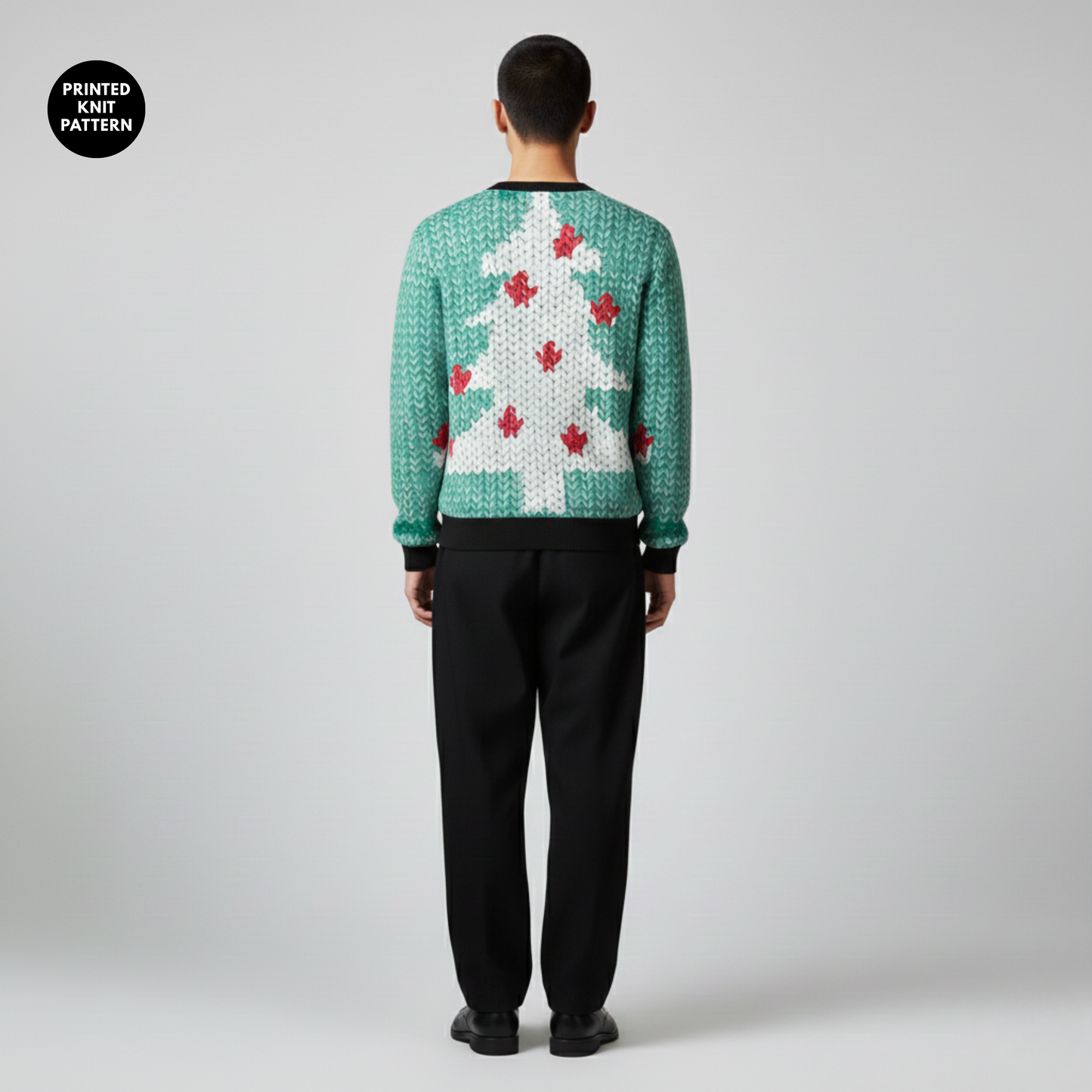 Christmas Tree | Knit Look | Holiday Style | Green Sweatshirt