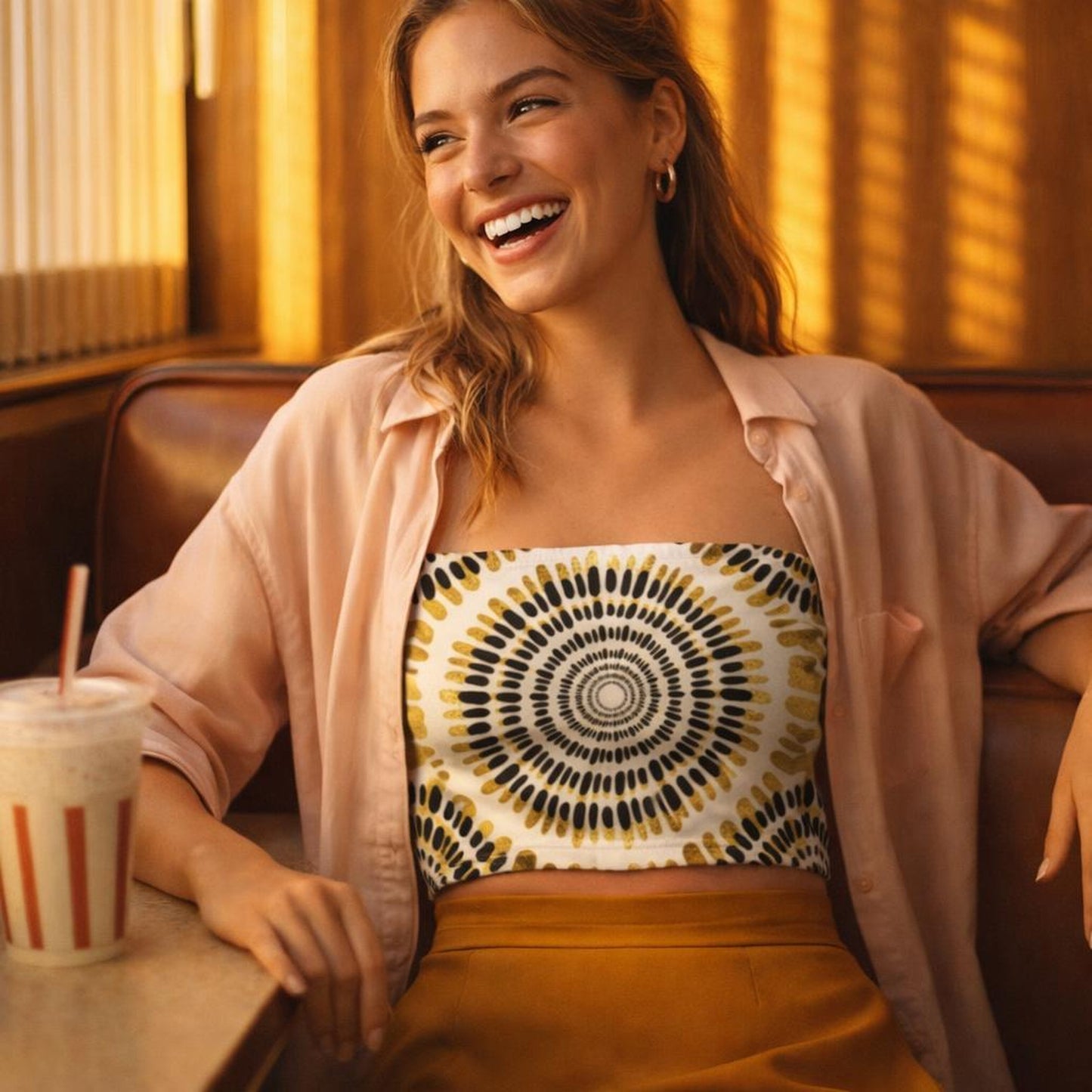 Golden Orbit | Tube Top | Black & Gold · lifestyle
