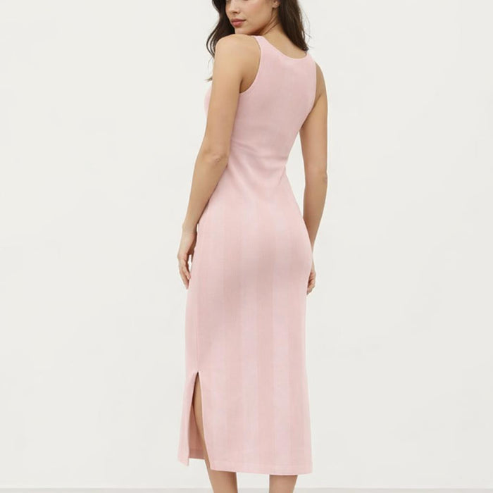 Contemplation Pink | Bodycon Dress | Halter Neck & Side Slit · design detail