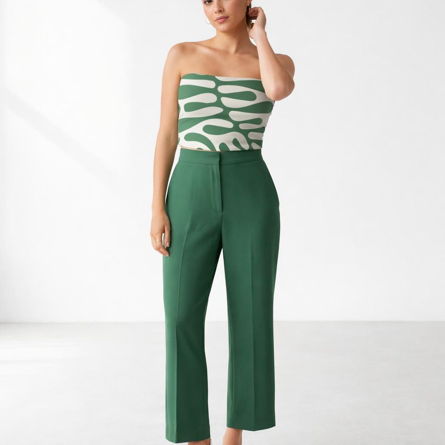 Forest Flow | Abstract Organic | White | Tube Top — front view