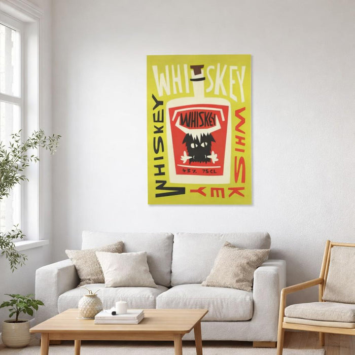 Whiskey Nights | A3 Poster | Skull & Bold Typography · front view