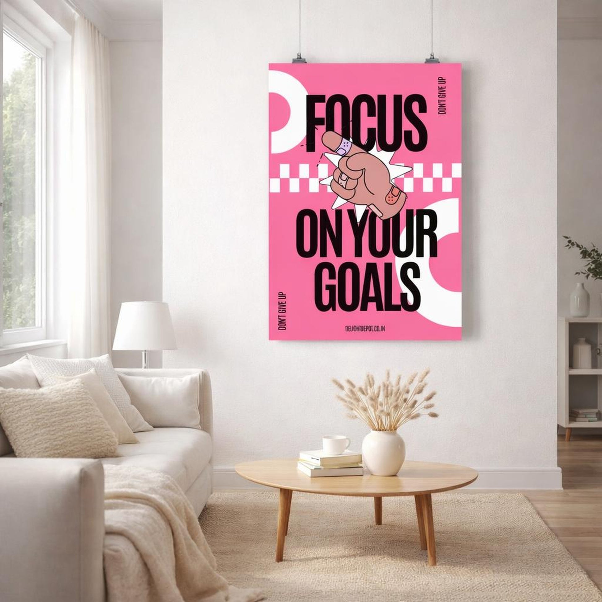 Pink Power Fist | A3 Poster | Motivational Art — front view