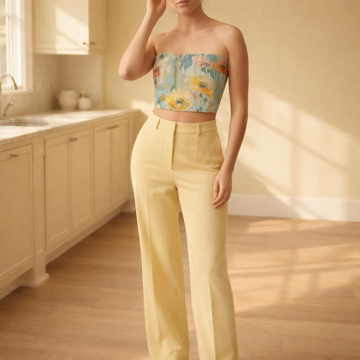 Pastel Bloom Tube Top | Soft Floral | Buy Online India | Delight Depot · front view