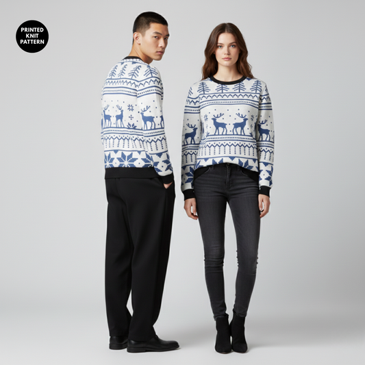 Winter Classic | Nordic Pattern | Festive Style | Off-White Sweatshirt
