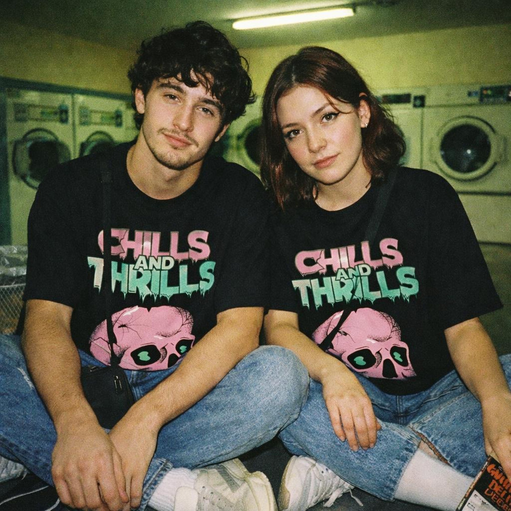 Chills and Thrills | Oversized T-Shirt | Black — design detail