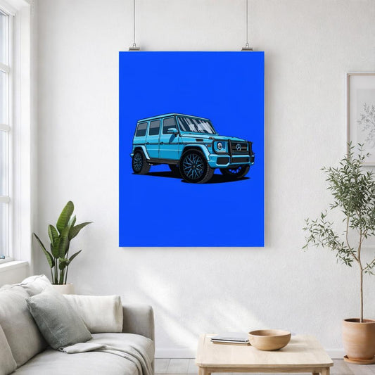G Wagon Blue | Poster | Mercedes-Benz Side Profile — front view
