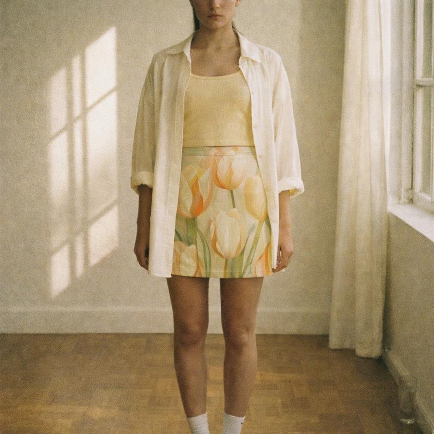 Blush Tulip Dream | Mini Skirt | Orange & Yellow — lifestyle