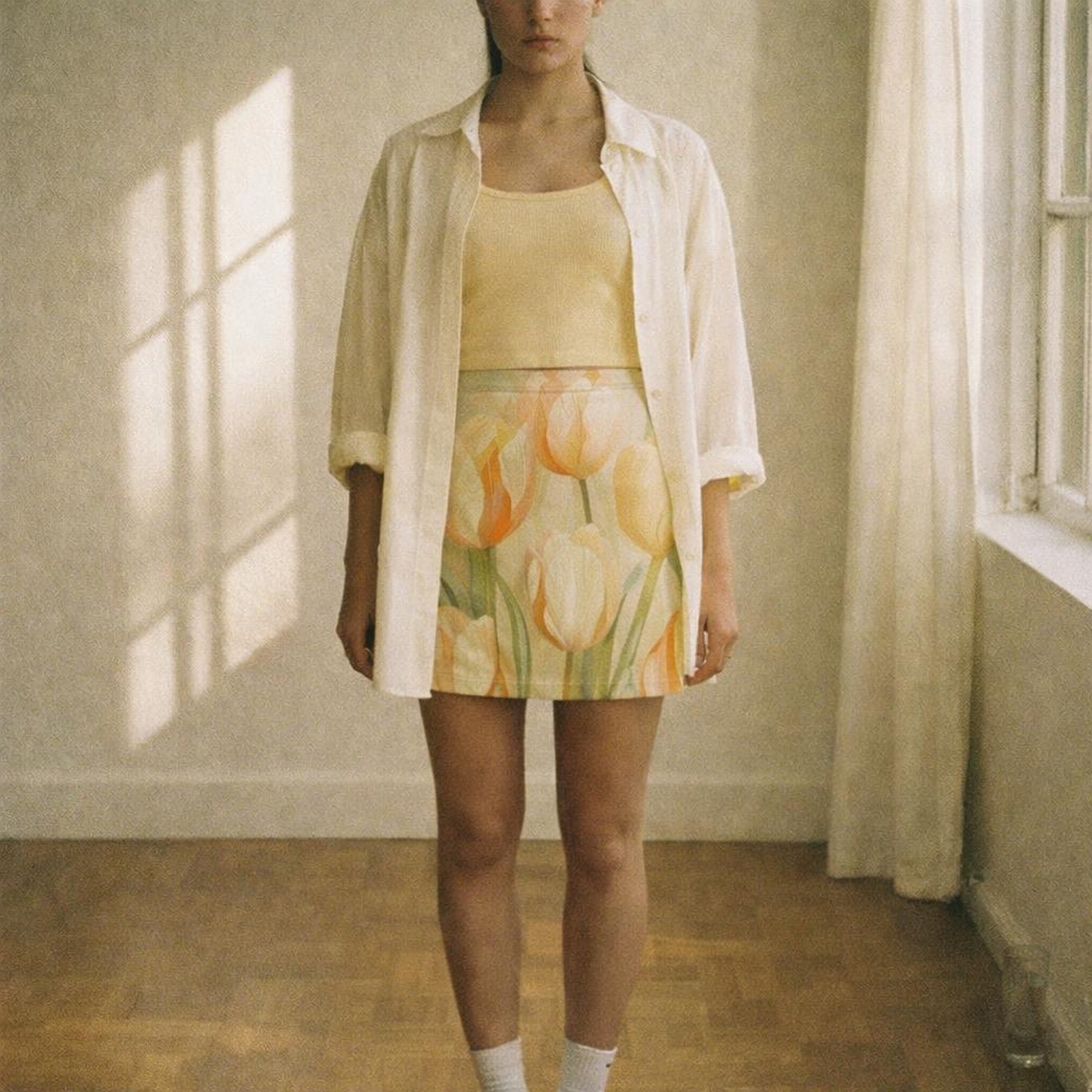 Blush Tulip Dream | Mini Skirt | Orange & Yellow — lifestyle