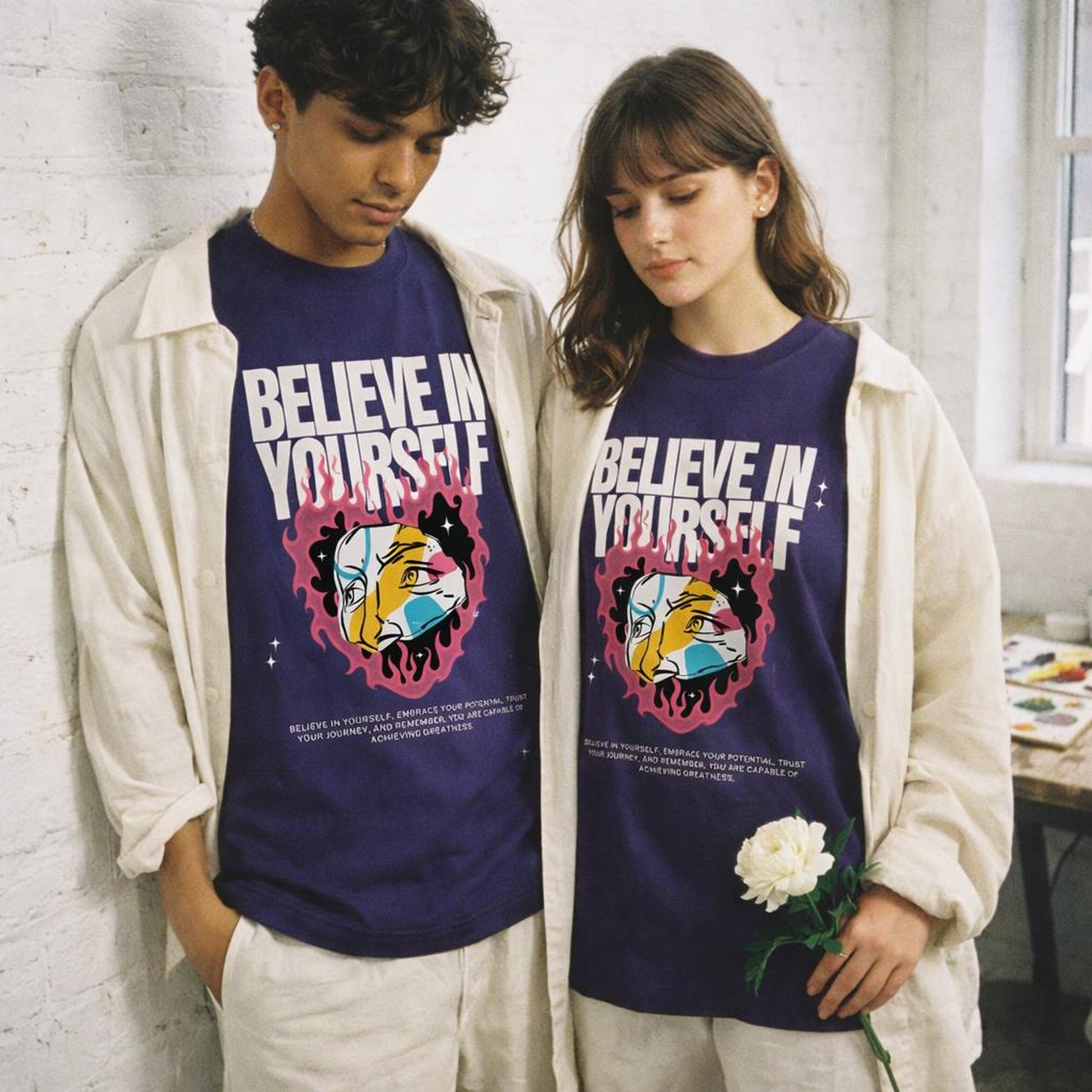 Believe In Yourself | Oversized T-Shirt | Dark Purple — design detail