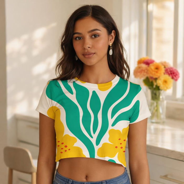 Olive Earth | Crop Top | Deep Green · front view