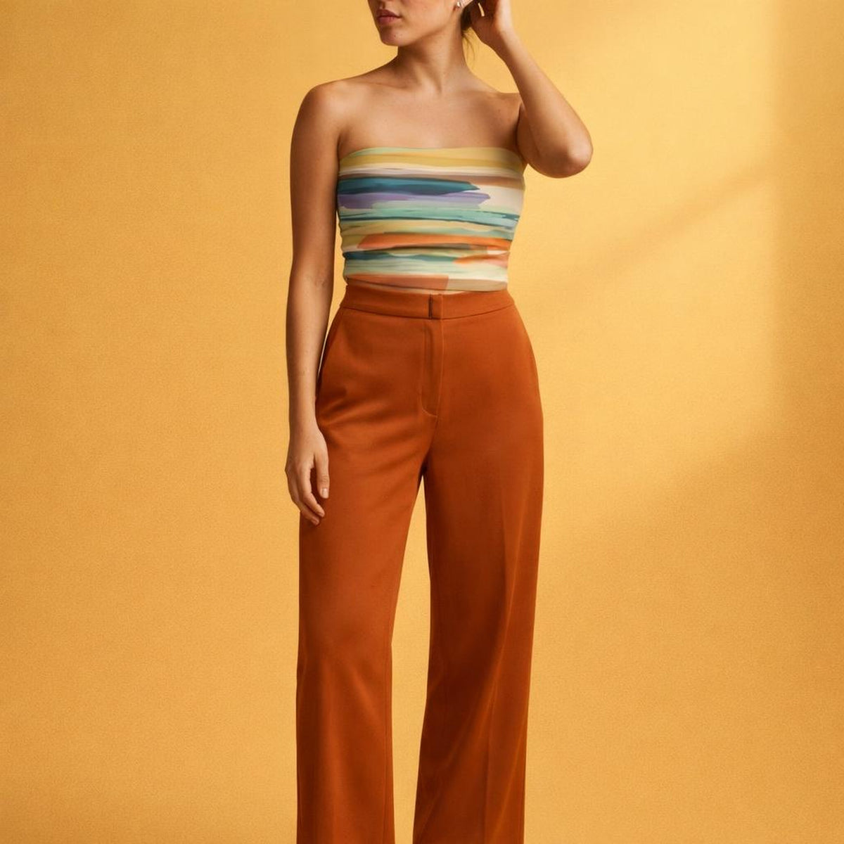 Sunset Layers | Tube Top | Gradient Stripes · front view