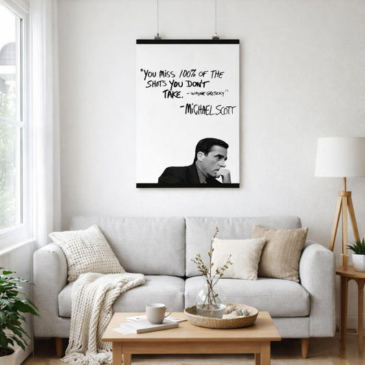 Corporate Overthinking | A3 Poster | Black & White Suit — front view
