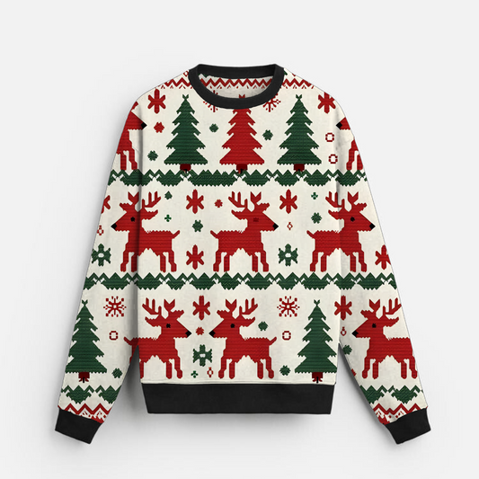 NordicCheer | WinterRitual | FestiveForm | Red Sweatshirt